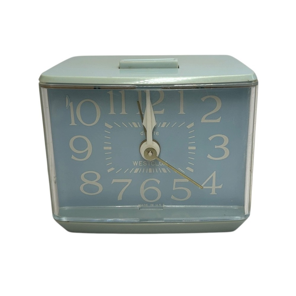 TESTED Vintage Westclox Blue Softee Drowse Dialite Alarm Clock 22256 Retro Works